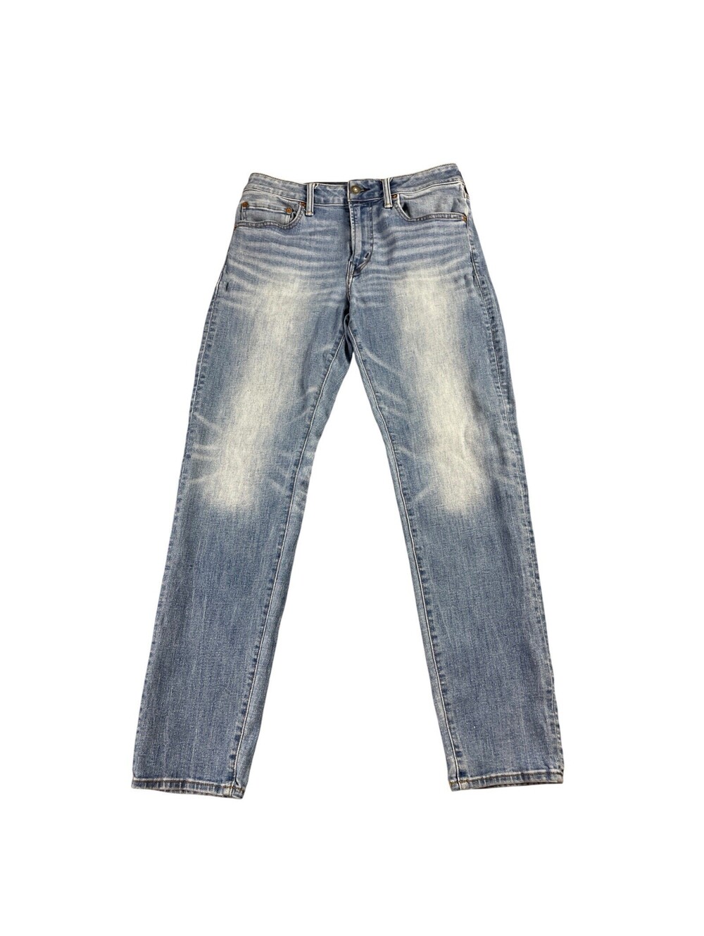 American Eagle Athletic Fit Jeans Light Wash Men's 32 X 32 Fade Whiskering